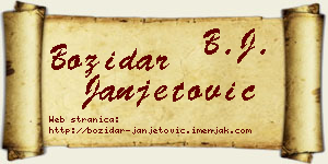 Božidar Janjetović vizit kartica